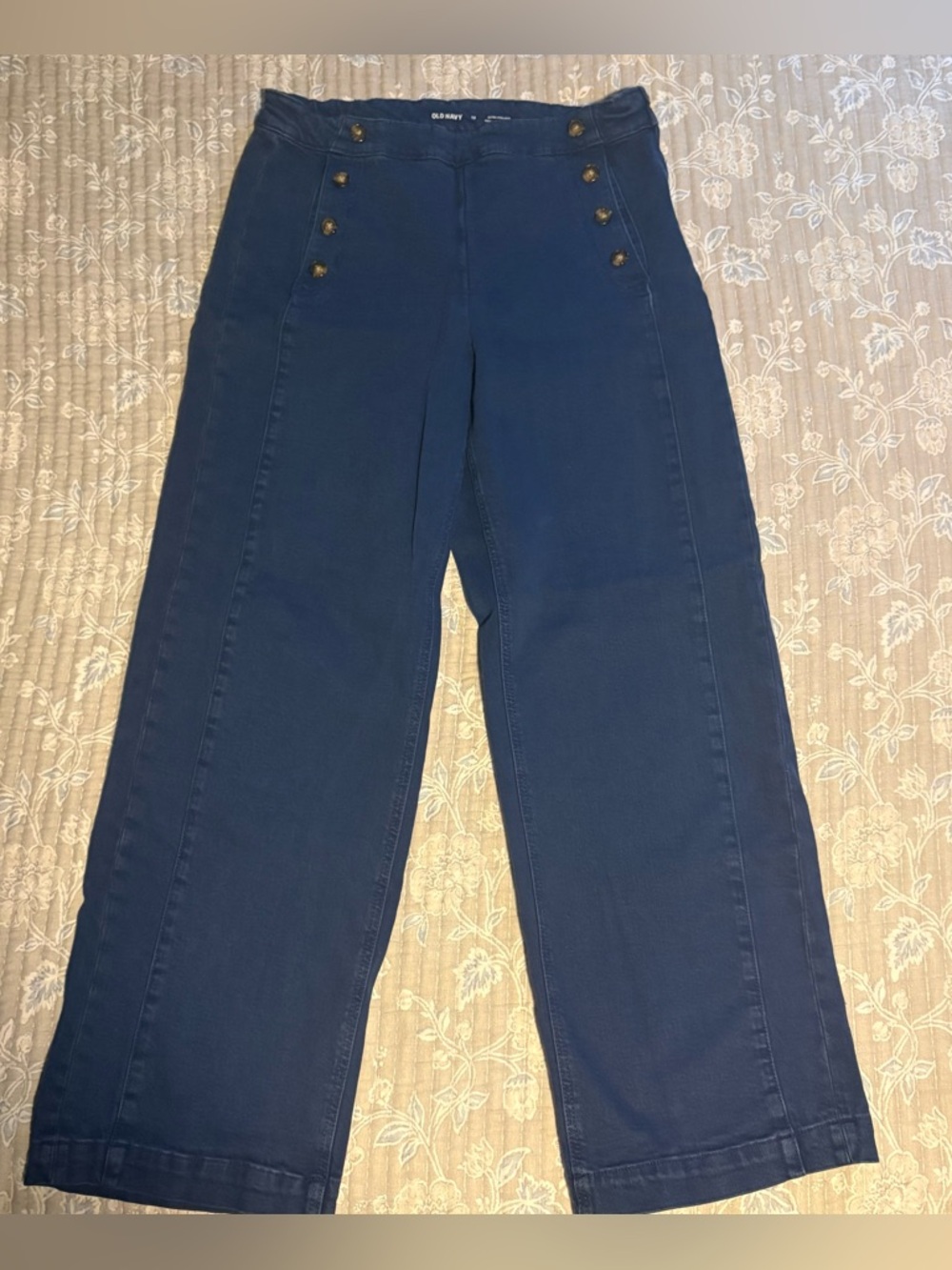Old Navy Extra High Rise Sky High Wide Leg Sailor/Nautical Style Jeans Size 12